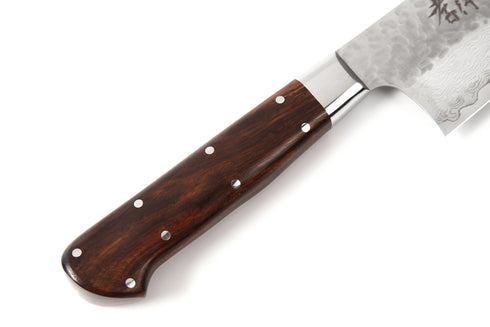 堺 孝行 VG10 33層 ダマスカス 三徳 洋包丁 デザートアイアンウッド(杉原モデル)柄 6