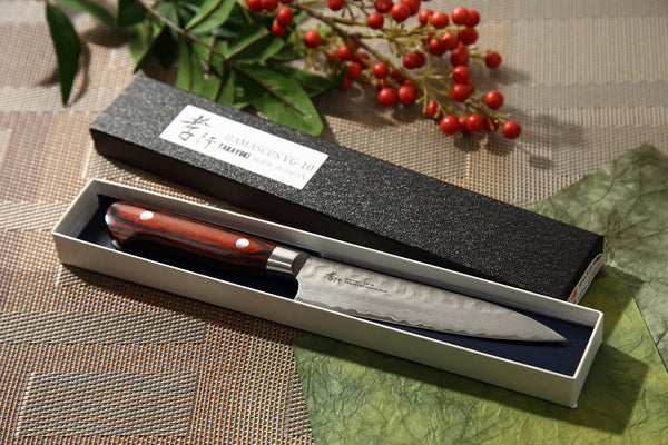 堺 孝行 VG10 33層 ダマスカス ペティーナイフ 洋包丁 マホガニー柄 1