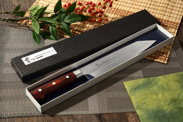 堺 孝行 VG10 33層 ダマスカス 剣型牛刀 洋包丁 マホガニー柄 1