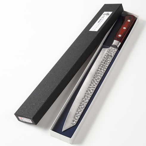 堺 孝行 VG10 33層 ダマスカス 剣型柳刃 洋包丁 マホガニー柄 2