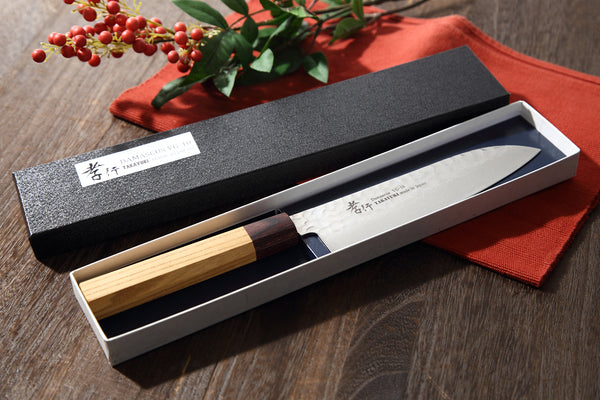 堺 孝行 33層槌目ダマスカス 和式 VG10 三徳 ケヤキ柄 1