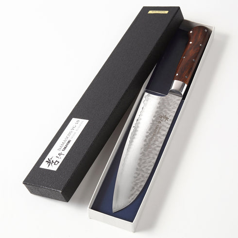 堺 孝行 VG10 33層 ダマスカス 三徳 洋包丁 デザートアイアンウッド(杉原モデル)柄 8