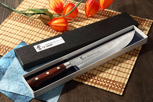 堺 孝行 VG10 33層 ダマスカス ブッチャーナイフ 洋包丁 マホガニー柄 1