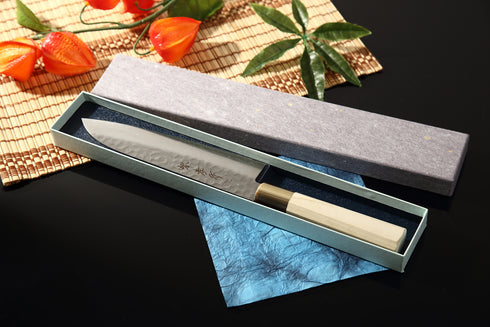 堺孝行 45層 ダマスカス 和式 10A 三徳 洋包丁 朴柄 1