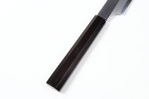 堺 孝行 青龍 青二鋼 ダマスカス 柳刃 和包丁 サヤ付 黒檀柄 7