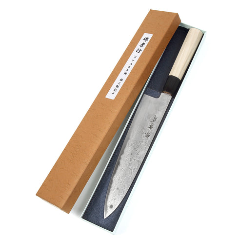 堺孝行 ダマスカス 銀三割り込み 牛刀 和包丁 朴柄 2