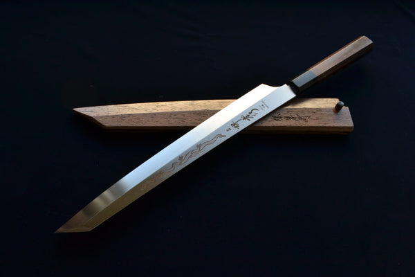 堺 孝行 昇竜 VG10 本焼 剣型柳刃 飛燕 和包丁 サヤ付 ウエンジ柄