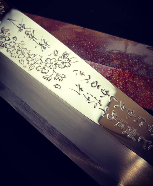 堺 孝行 凛華 銀三鋼 身卸出刃 和包丁 漆塗り柄 鞘付き 4