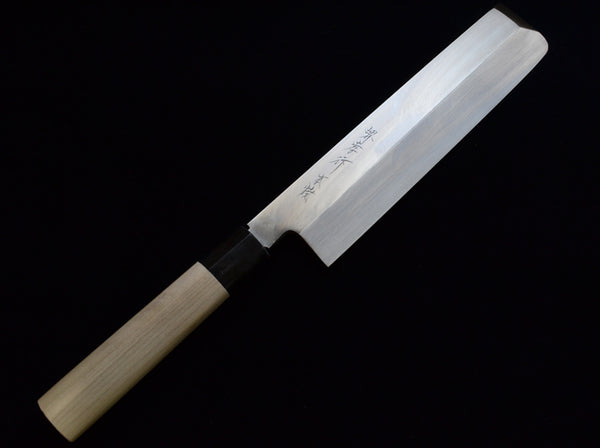 堺 孝行 水本焼 白二鋼 薄刃 和包丁 朴柄 1