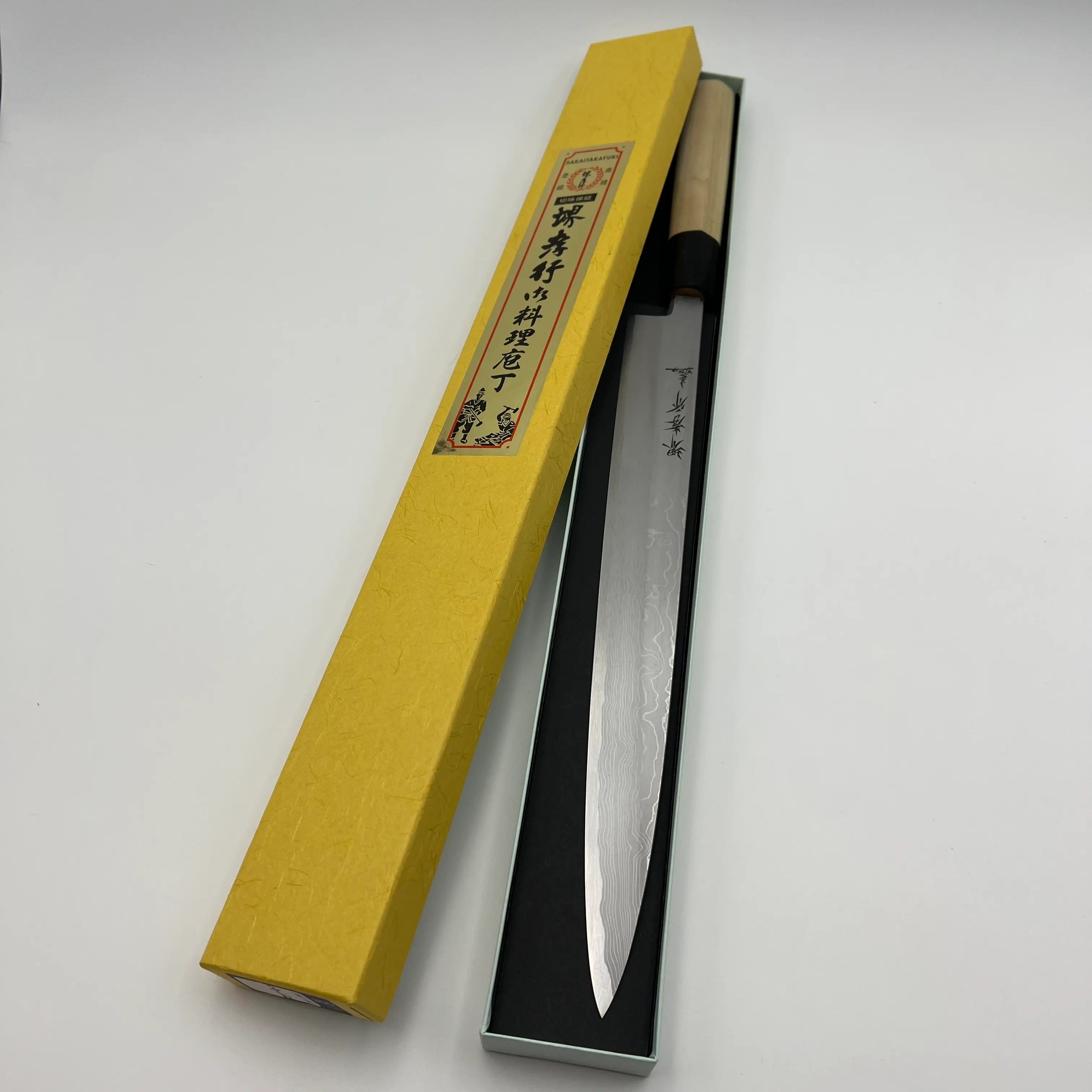 堺 孝行 白虎 白一鋼 切付柳刃包丁 和包丁 270mm 黒檀柄