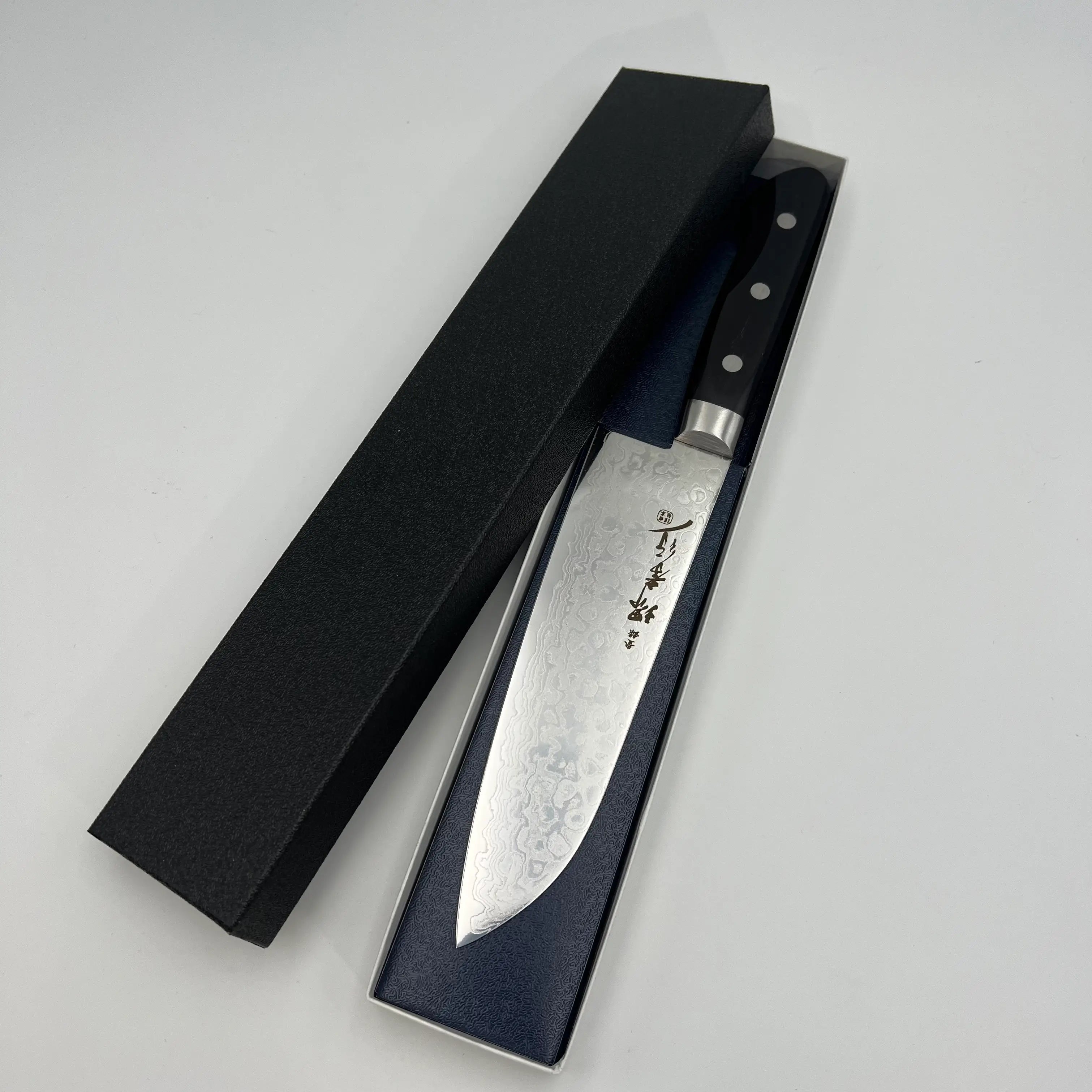 佐治作 VG10 ダマスカス鋼 菜切包丁 170mm 黒仕上げ 佐治作 VG10 ダマスカス鋼 菜切包丁 170mm 黒仕上げ 佐治作 VG10